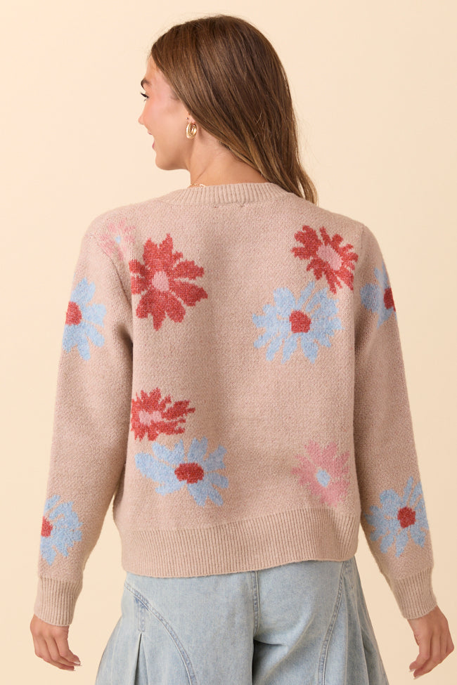 Angel Tan Floral Print Cardigan FINAL SALE