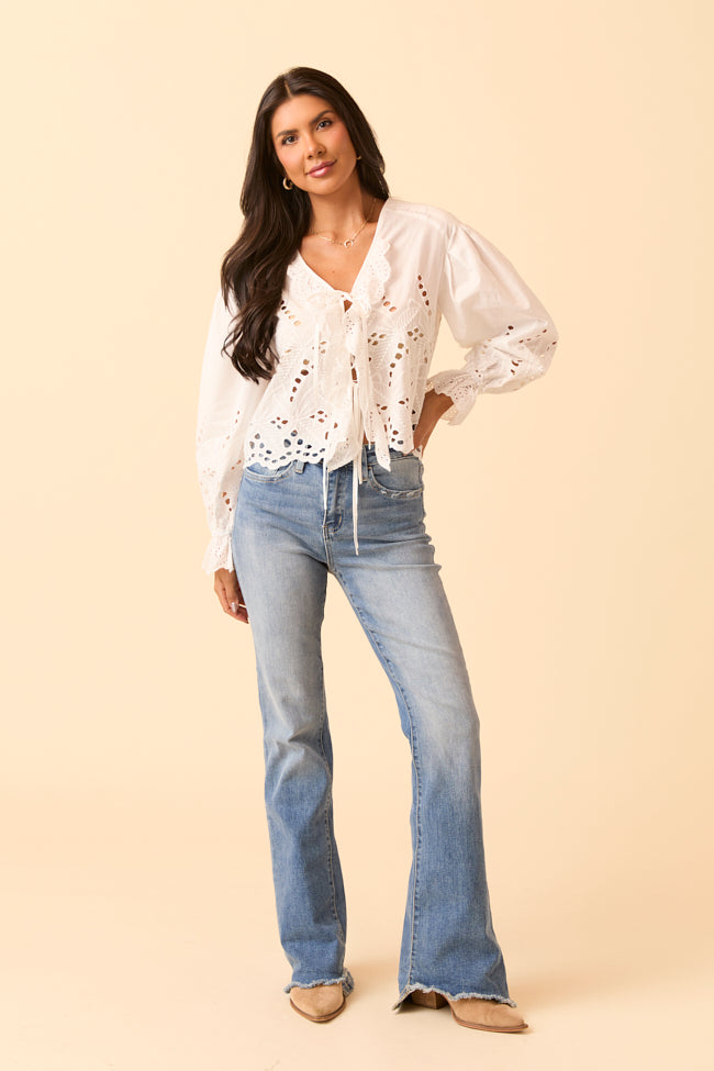 Alessandra White Eyelet Tie Top FINAL SALE