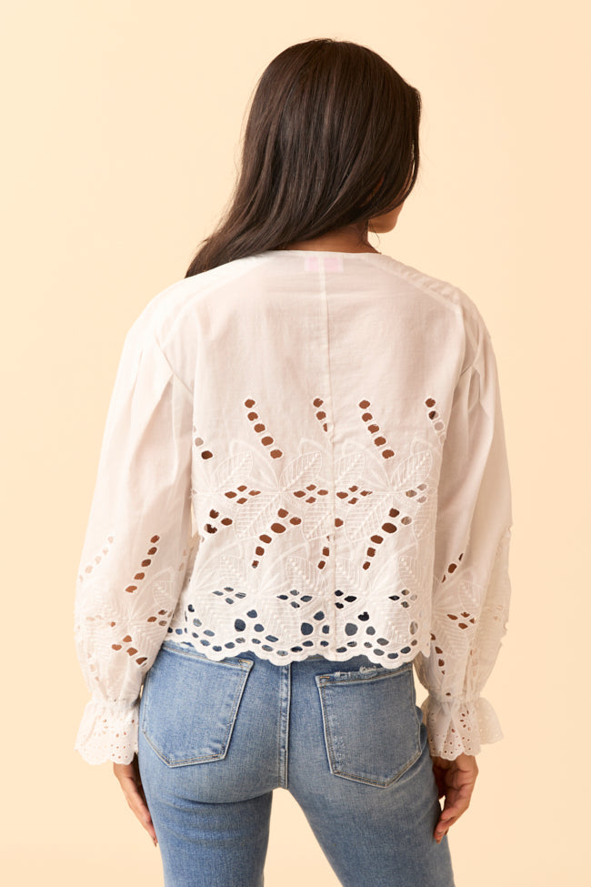 Alessandra White Eyelet Tie Top FINAL SALE