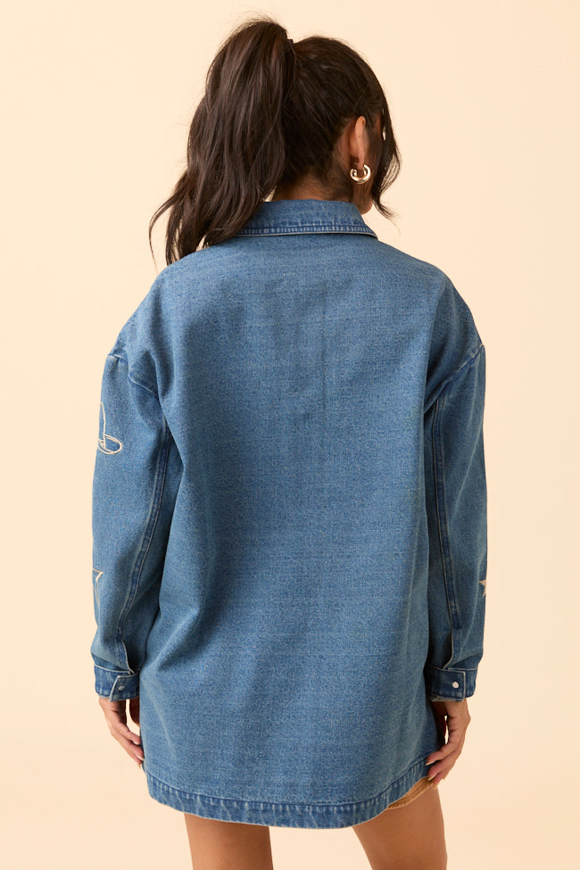 Scout Western Print Oversized Denim Shirt FINAL SALE