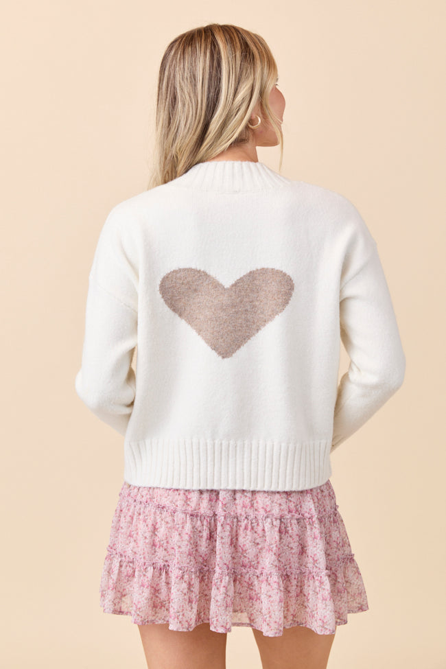 Raven Heart Print Off-White Cardigan FINAL SALE