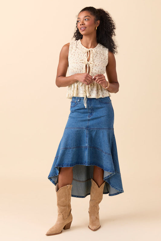 Luciana Floral Front Tie Top FINAL SALE