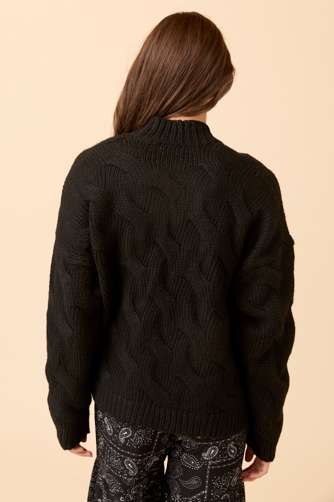 Poppy Black Cable Knit Cardigan SALE