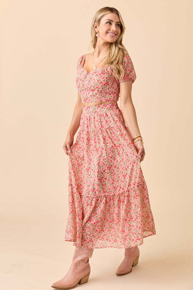 Maisyn Pink Floral Skirt Set FINAL SALE