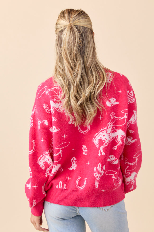 Virginia Pink Western Icon Crewneck Sweater FINAL SALE