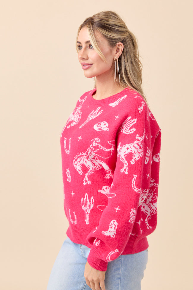 Virginia Pink Western Icon Crewneck Sweater FINAL SALE