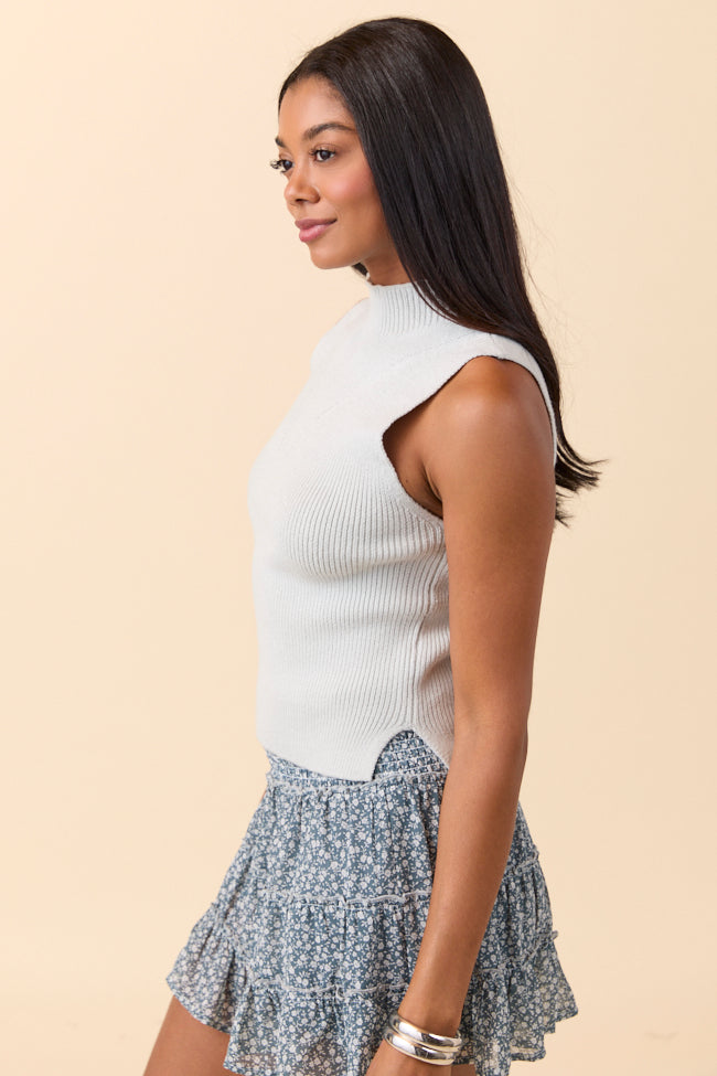 Farrah Seafoam Mock Neck Sweater Tank