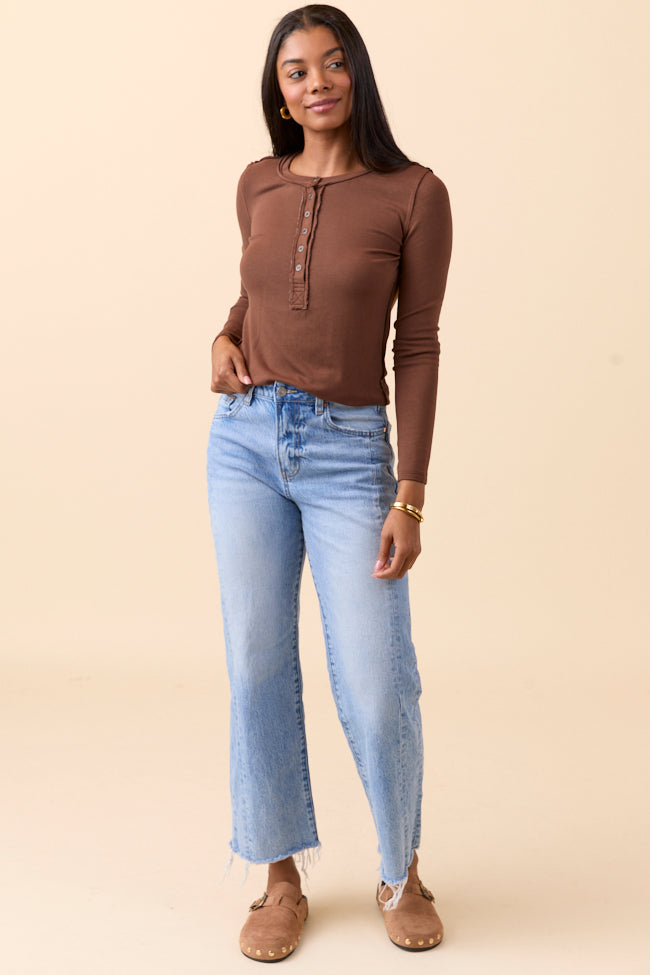 McClaine Brown Long Sleeve Henley SALE