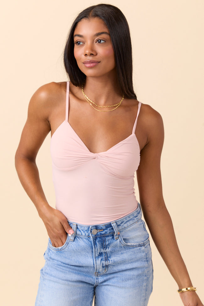 Talia Light Pink Twist Front Tank