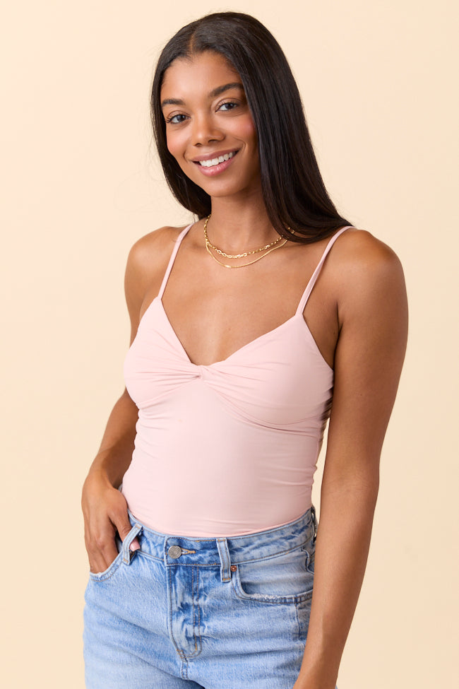 Talia Light Pink Twist Front Tank