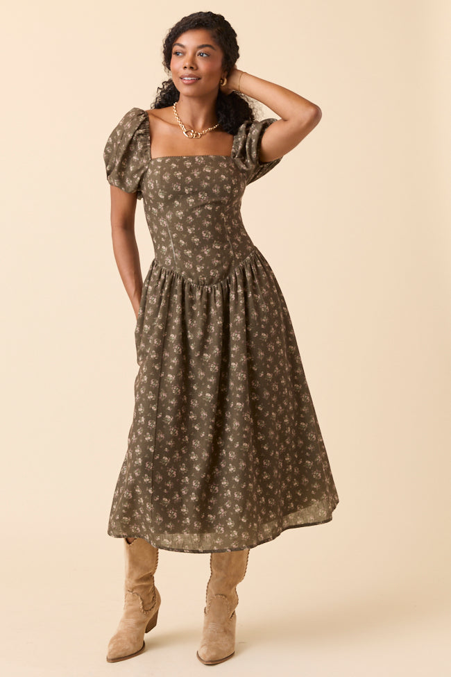 Aimee Brown Floral Drop Waist Maxi Dress