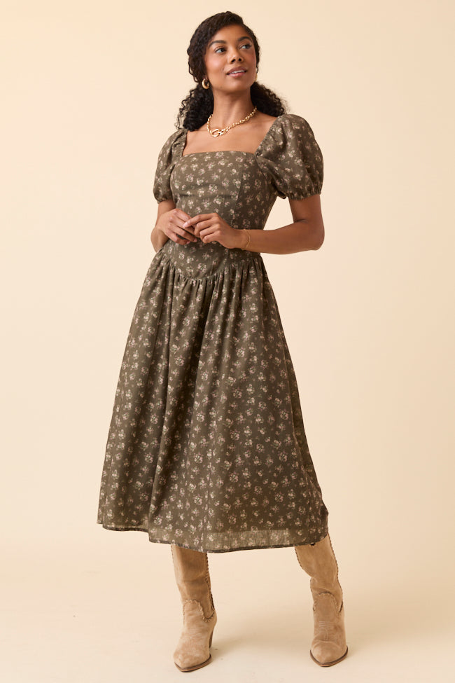 Aimee Brown Floral Drop Waist Maxi Dress