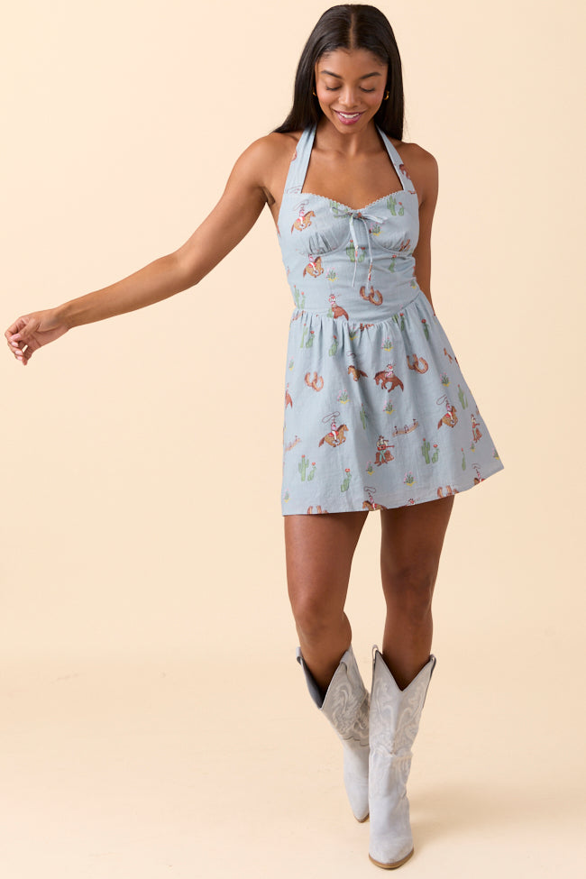 Willa Blue Cowboy Mini Dress