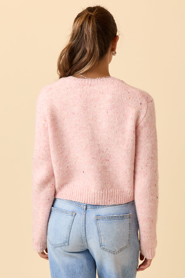 Dottie Pink Cropped V-Neck Sweater SALE