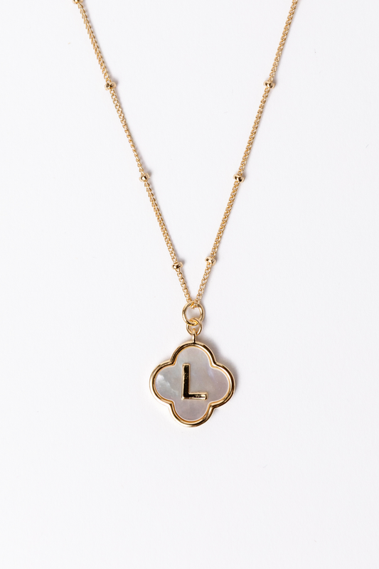 L Monogram Gold Clover Necklace