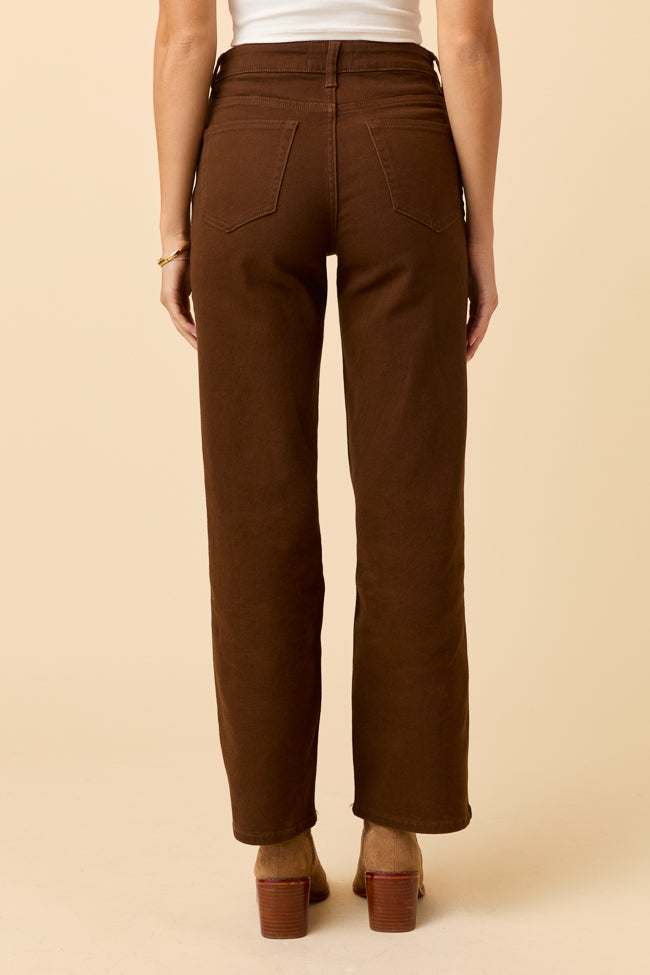 Ezra Pecan Brown Straight Jeans