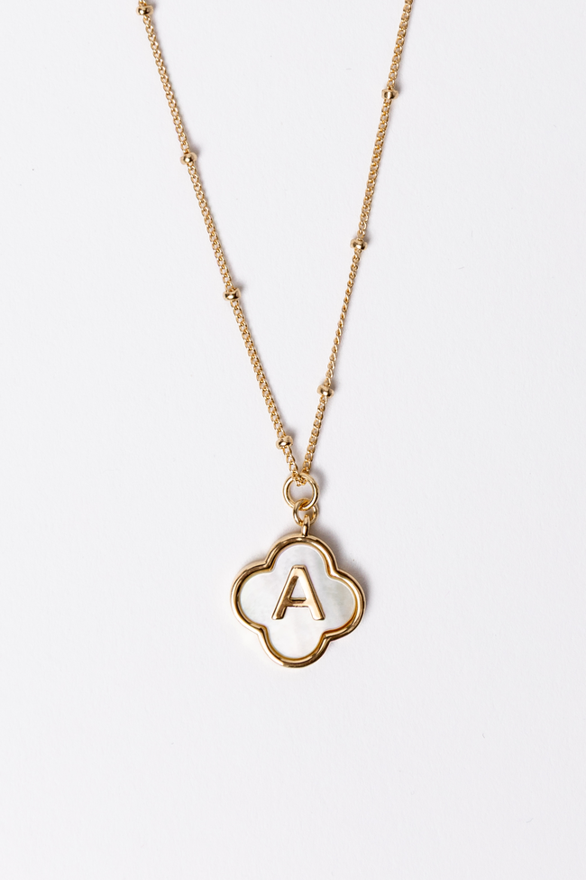 A Monogram Gold Clover Necklace