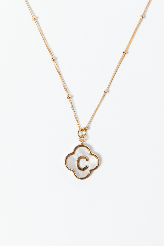 C Monogram Gold Clover Necklace