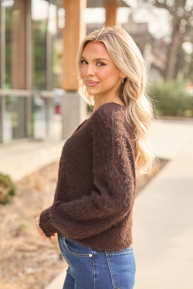 Teddy Brown Fuzzy Cardigan SALE