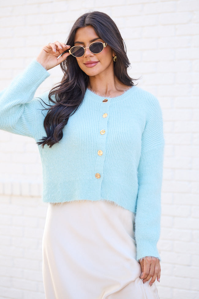 Teddy Blue Fuzzy Cardigan SALE