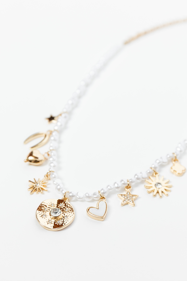 Lilith Pearl Charm Necklace