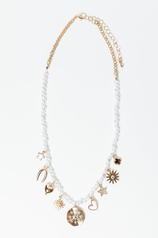 Lilith Pearl Charm Necklace