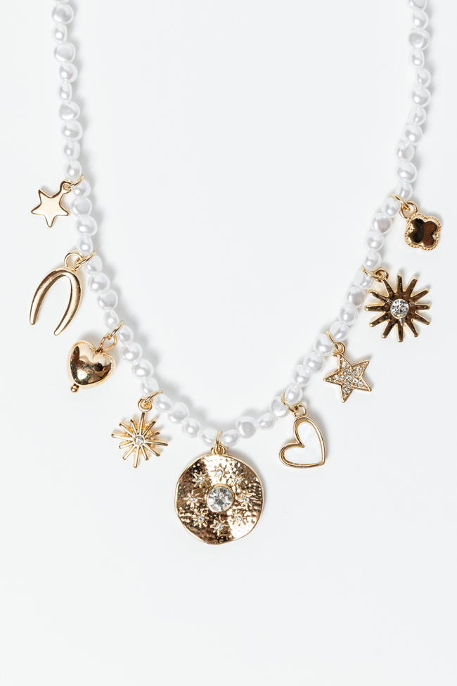 Lilith Pearl Charm Necklace