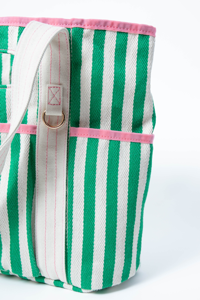Ty Green Varsity Stripe Tote
