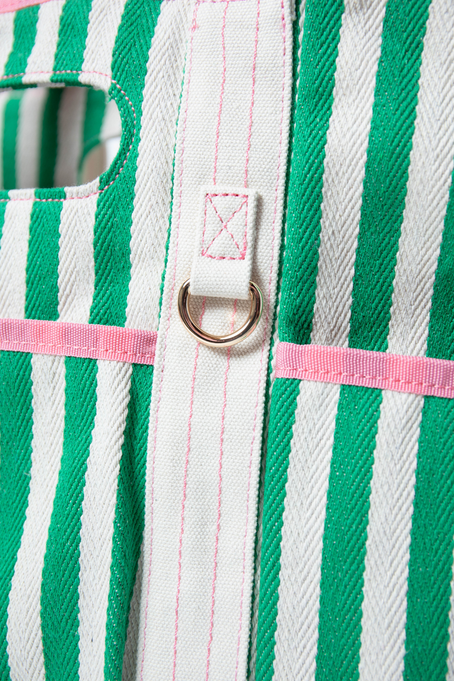 Ty Green Varsity Stripe Tote