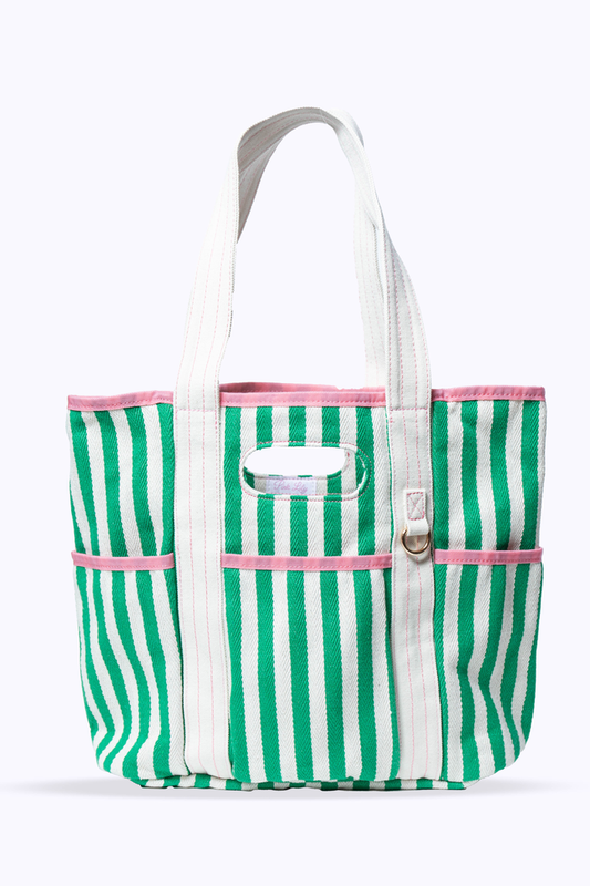 Ty Green Varsity Stripe Tote