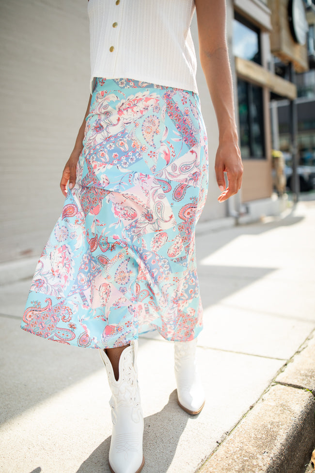 Naomi Patchwork Printed Midi Skirt FINAL SALE