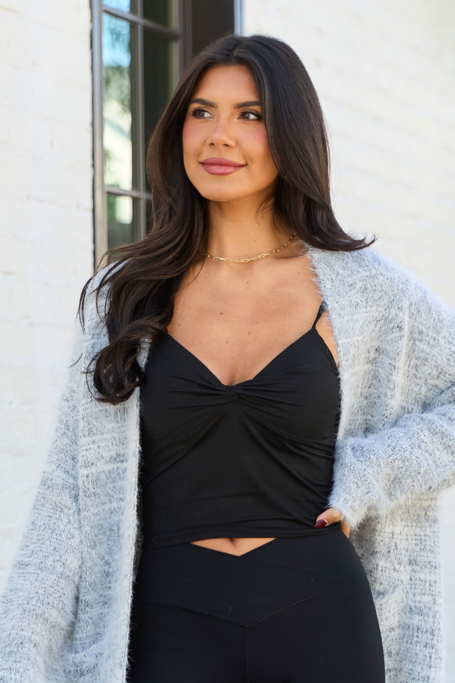 Talia Black Twist Front Tank