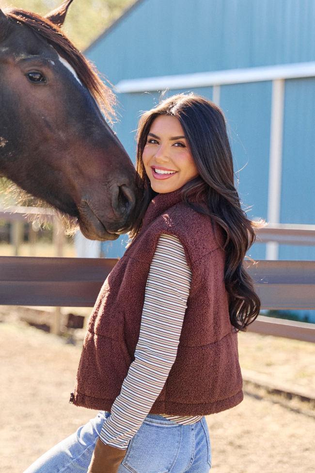 Bunny Brown Sherpa Zip Vest SALE