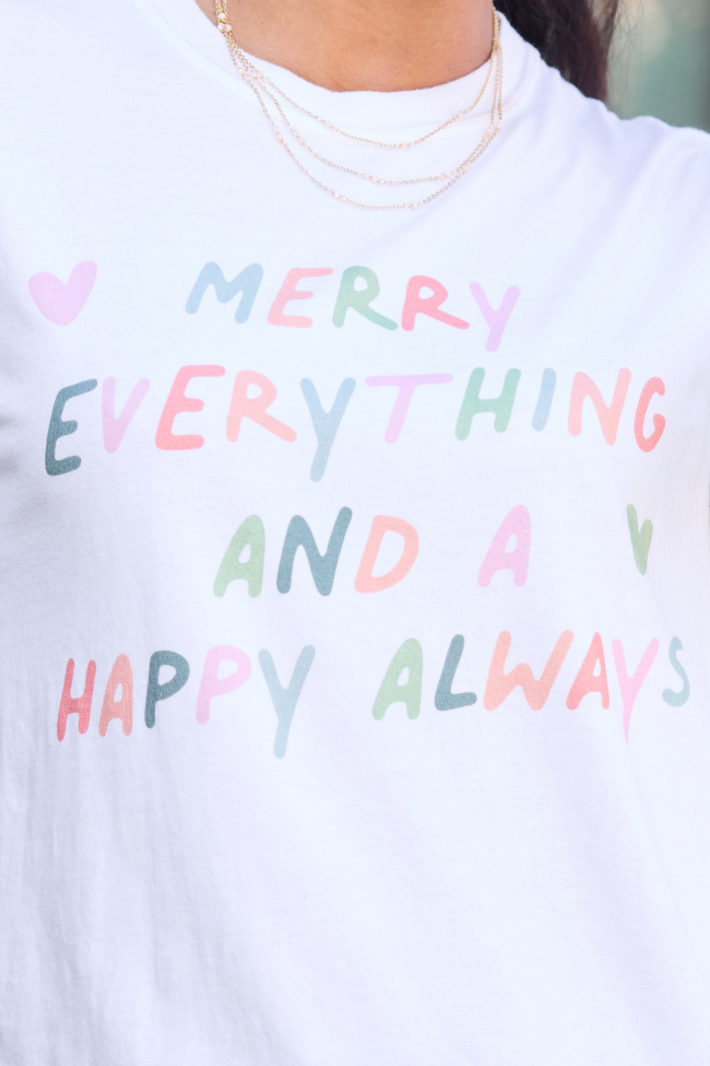 Merry Everything White Graphic Tee