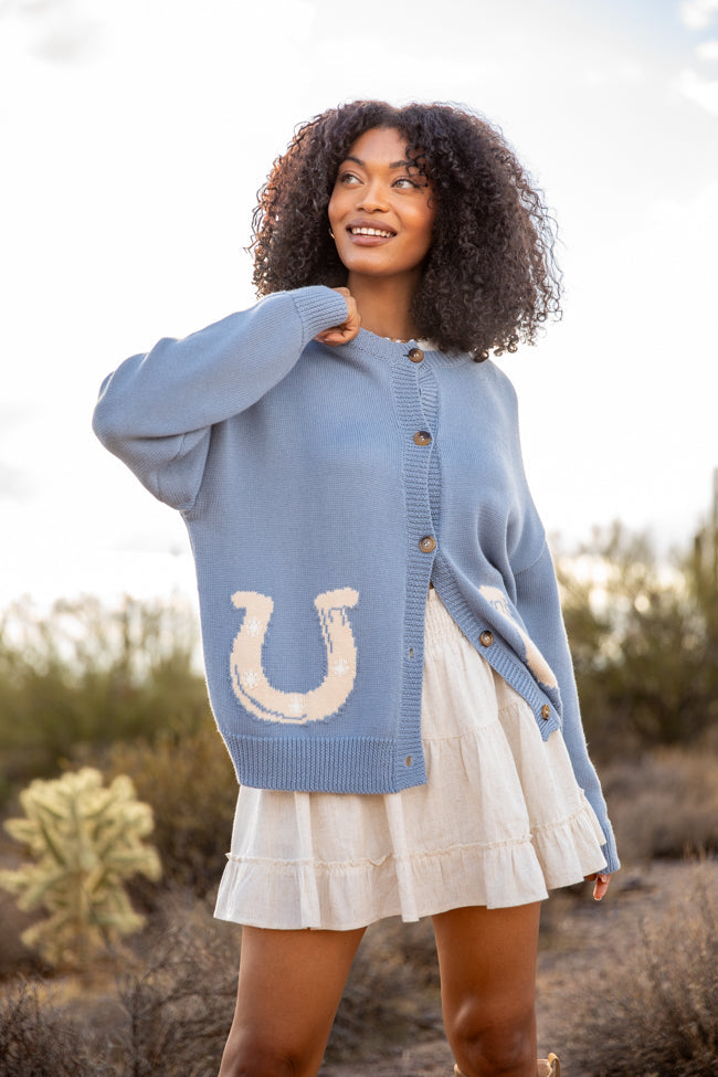 Golden Stirrups Horseshoe Cardigan