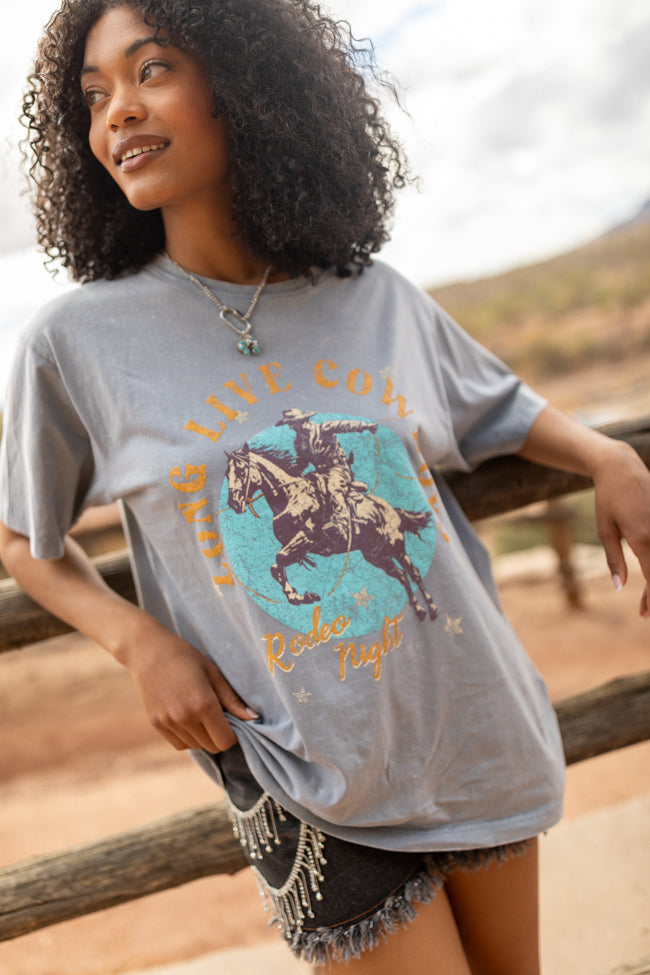 Zutter Long Live Cowboys Grey Graphic Tee FINAL SALE