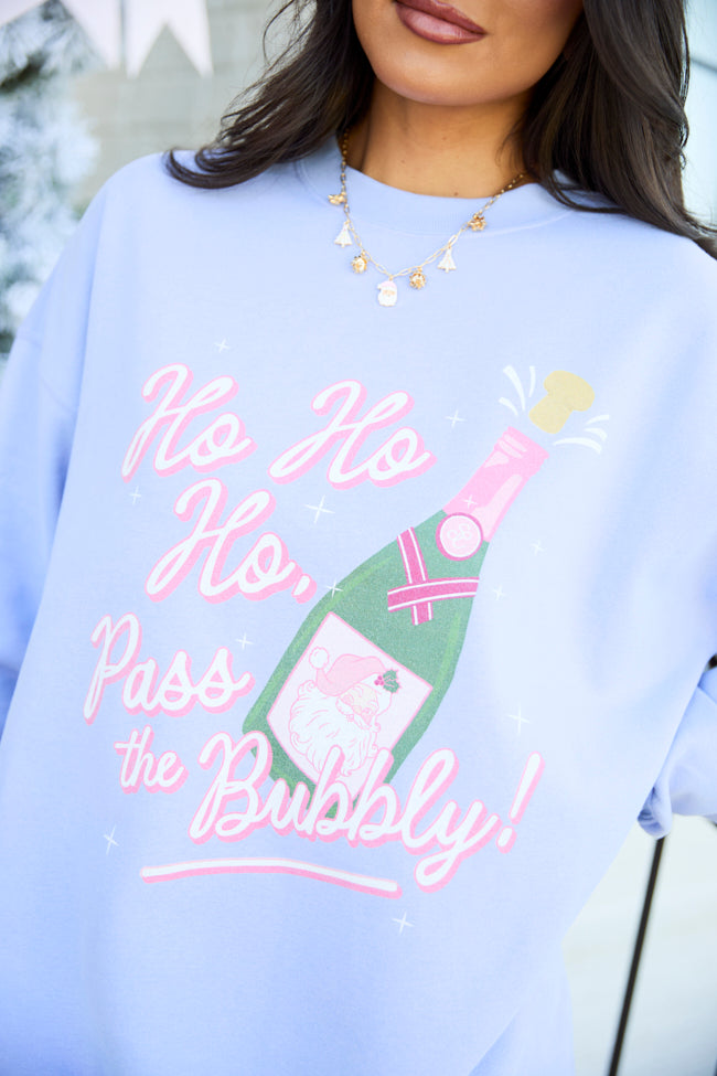 Pass The Bubbly Periwinkle Graphic Sweatshirt