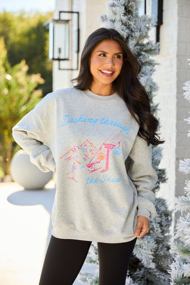 Dashing Through The Snow Light Grey Graphic Sweatshirt