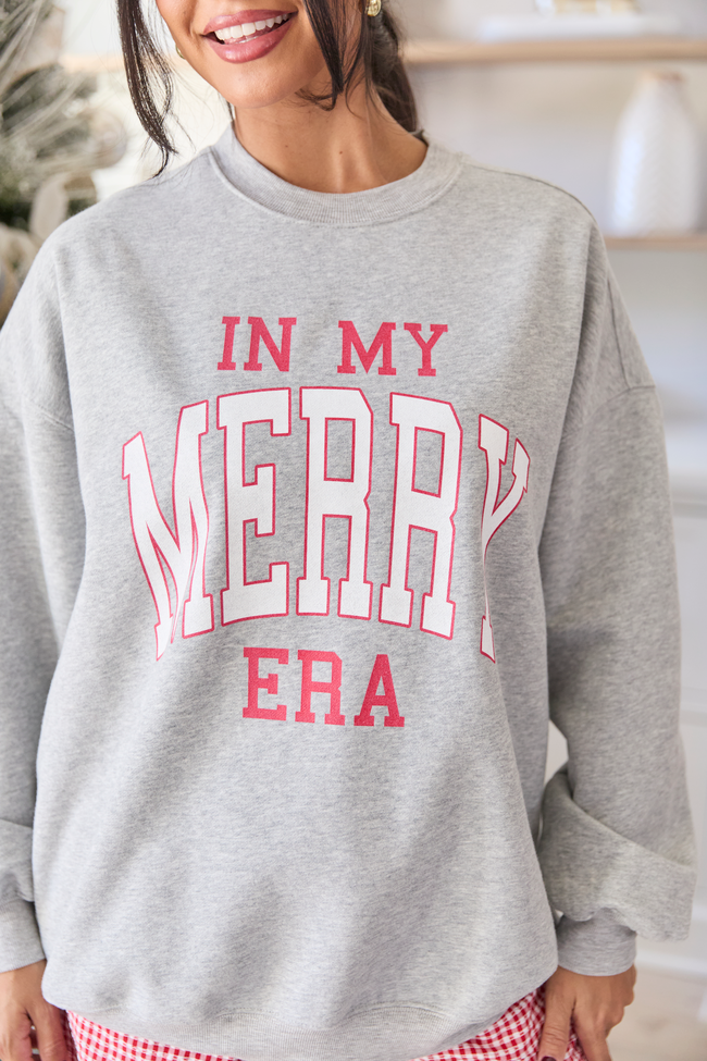 In My Merry Era Light Grey Graphic Sweatshirt