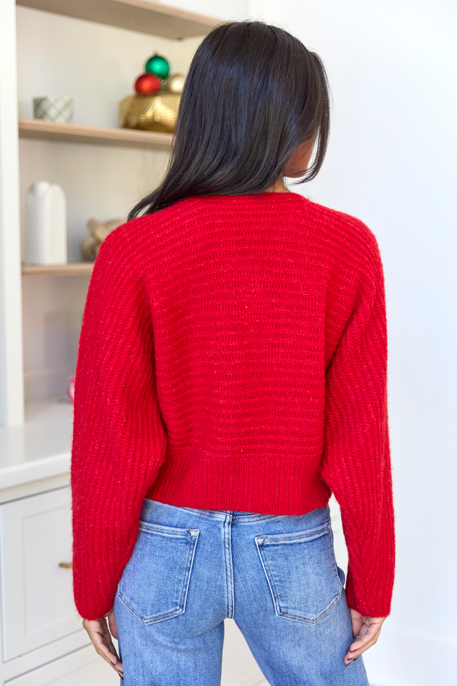 Gisele Front Twist Heathered Red Sweater