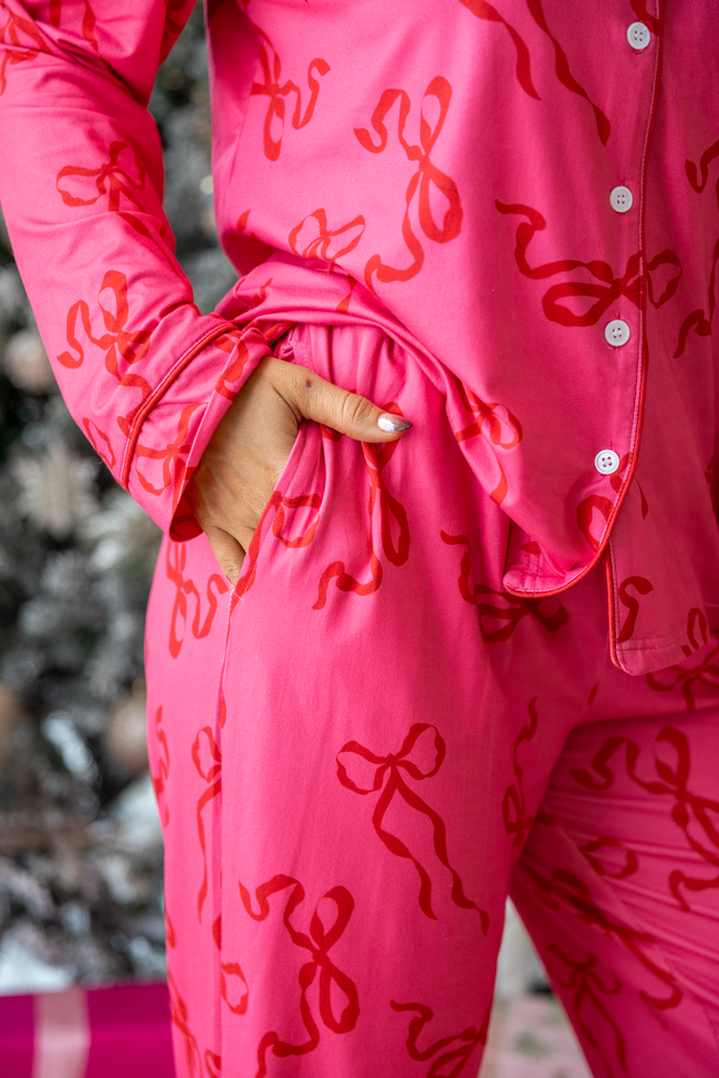 Bow Before Bed Pink Pajama Set
