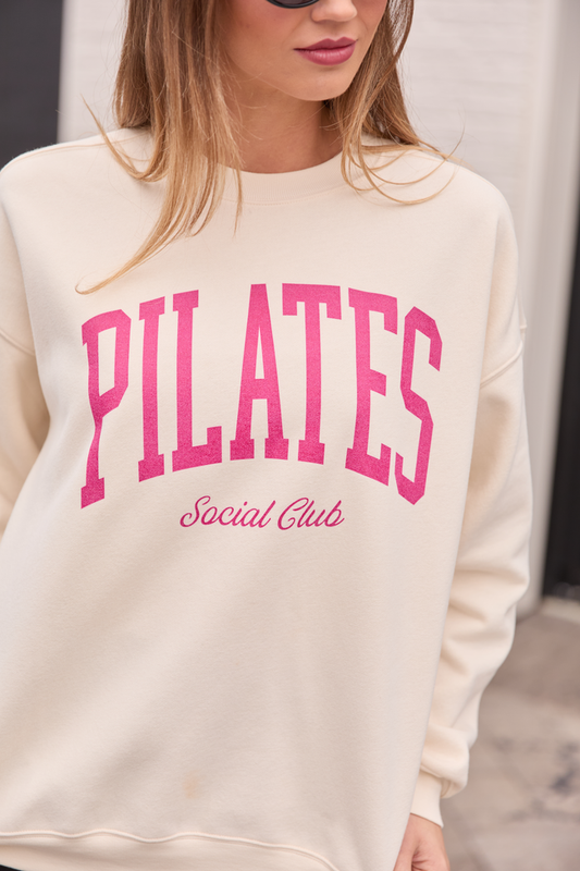 Pilates Cream Graphic Sweatshirt