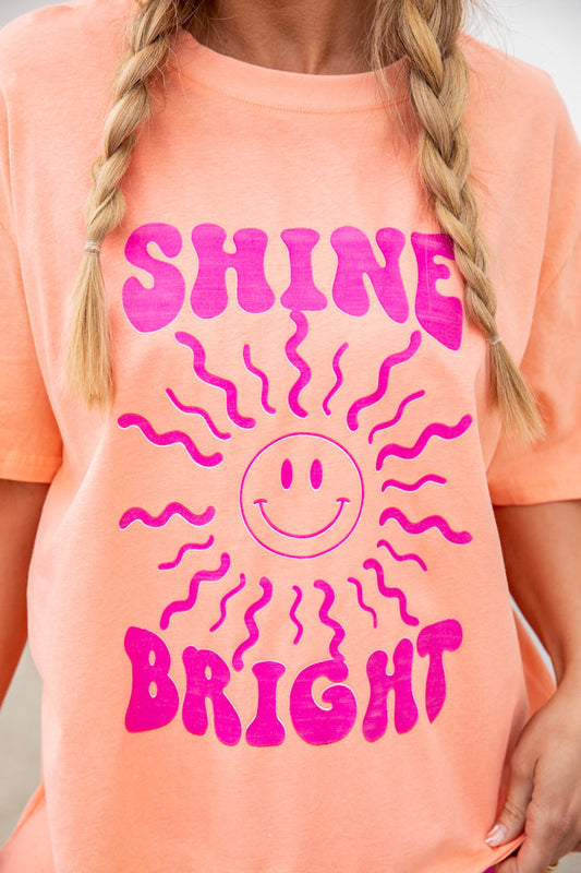 Shine Bright Coral Graphic Tee FINAL SALE