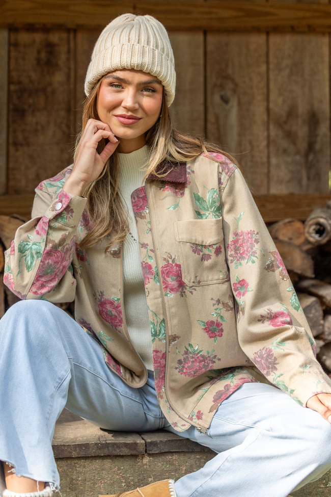 Lucy Brown Floral Jacket