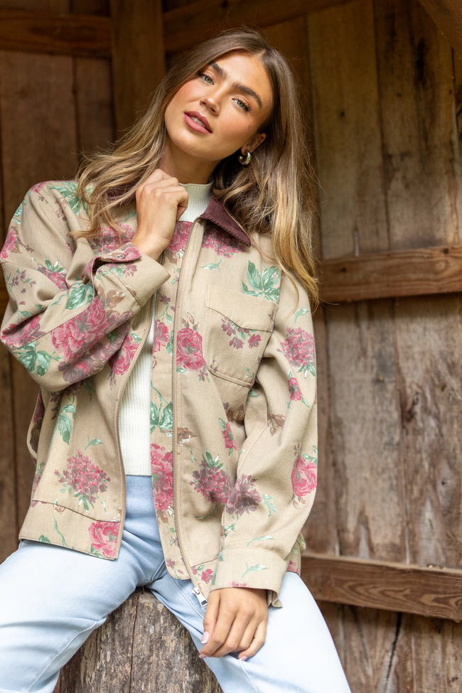Lucy Brown Floral Jacket