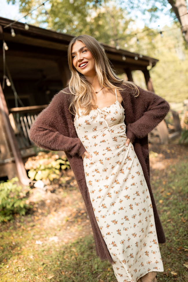 Margot Brown Floral Slip Dress