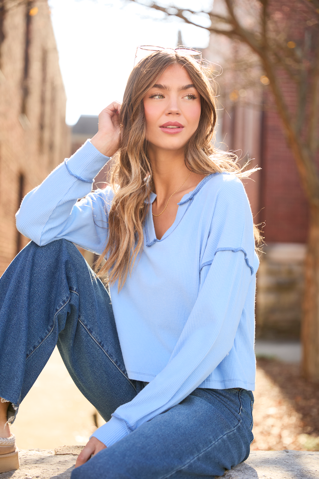 Miller Light Blue V-Neck Long Sleeve Shirt SALE