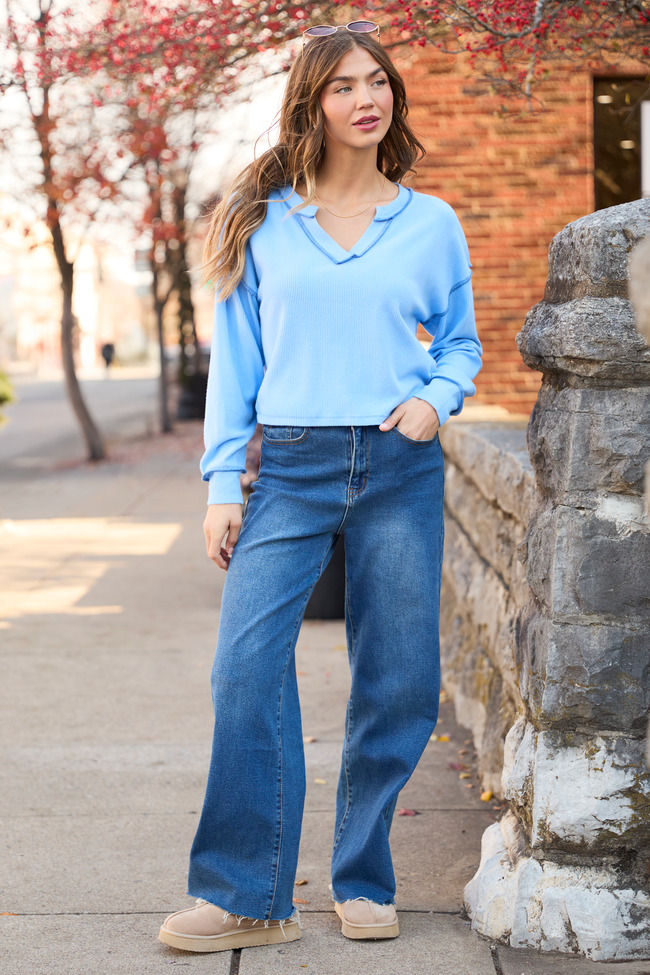 Miller Light Blue V-Neck Long Sleeve Shirt SALE