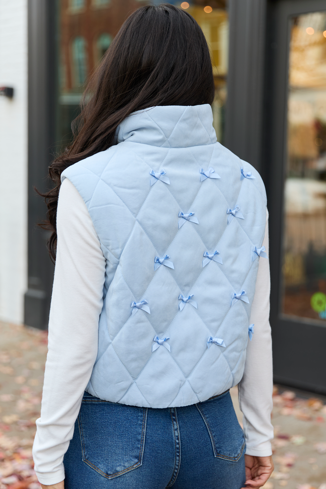 Ari Baby Blue Bow Puffer Vest SALE