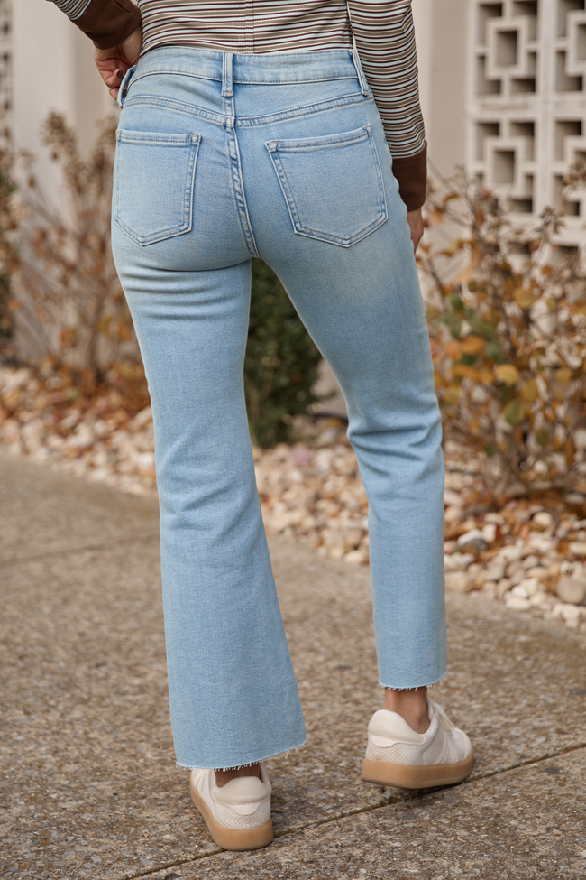 Trista Light Wash Crop Flare Jeans